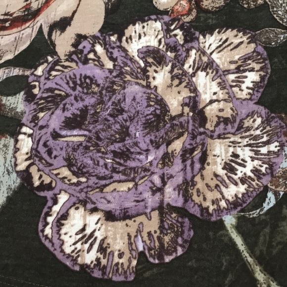 Chico’s Size 1 Green Floral Pleated Sleeve Shirt - Picture 11 of 13